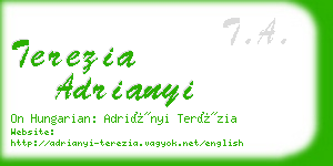 terezia adrianyi business card